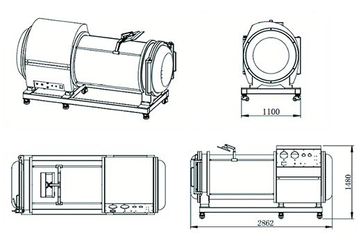 dimension of 3 ata hyperbaric chamber